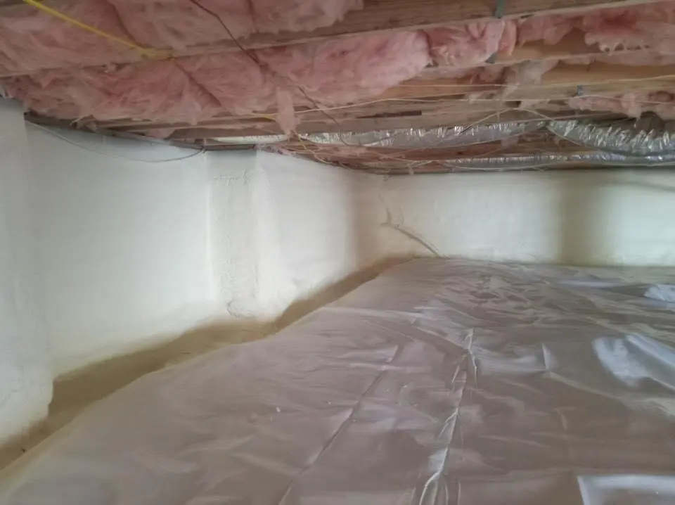 Crawl space encapsulation with closed-cell spray foam for Flat Roof Repair in Harborcreek